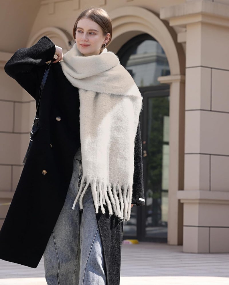 Wander Agio Winter Warm Scarf Long Pashmina Extra Large Shawls and Wraps for Women Large Blanket Scarves Solid - Image 4